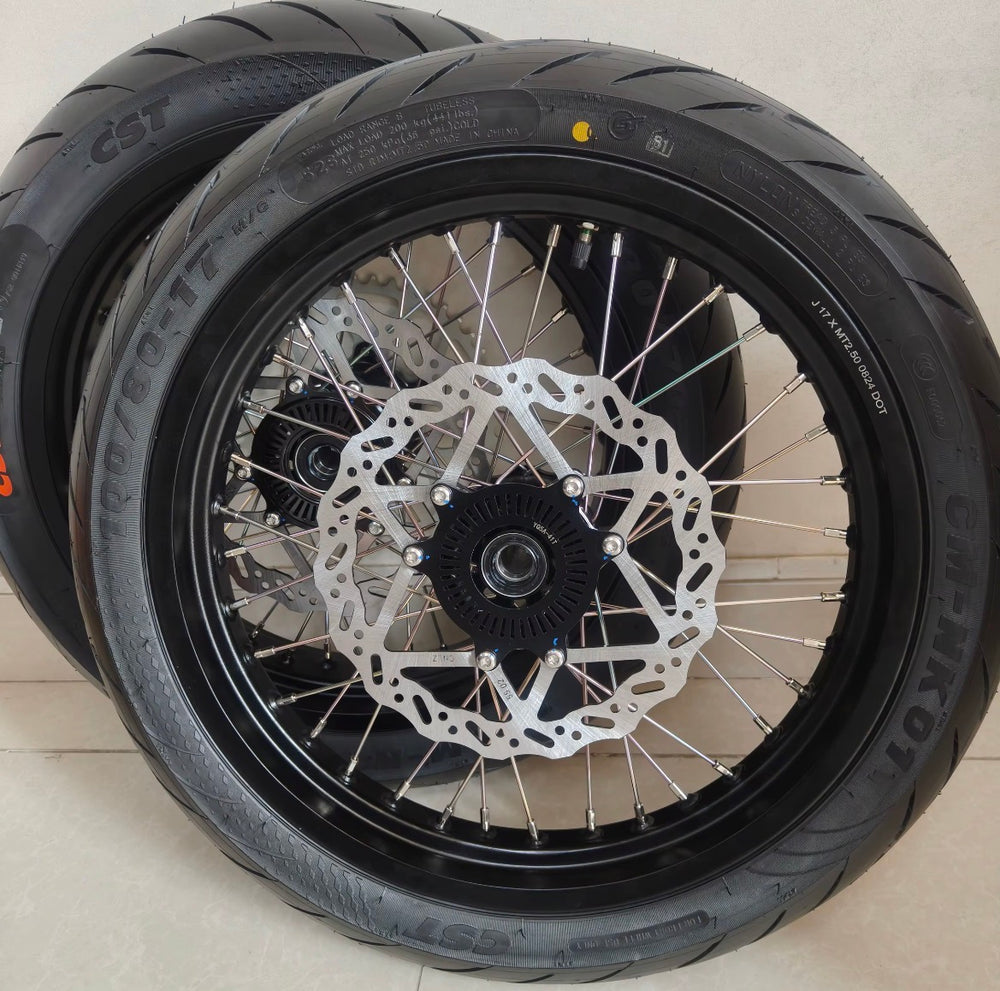 Surron Ultra Bee 100/80-17 130/70/17 Black Supermoto Wheelset
